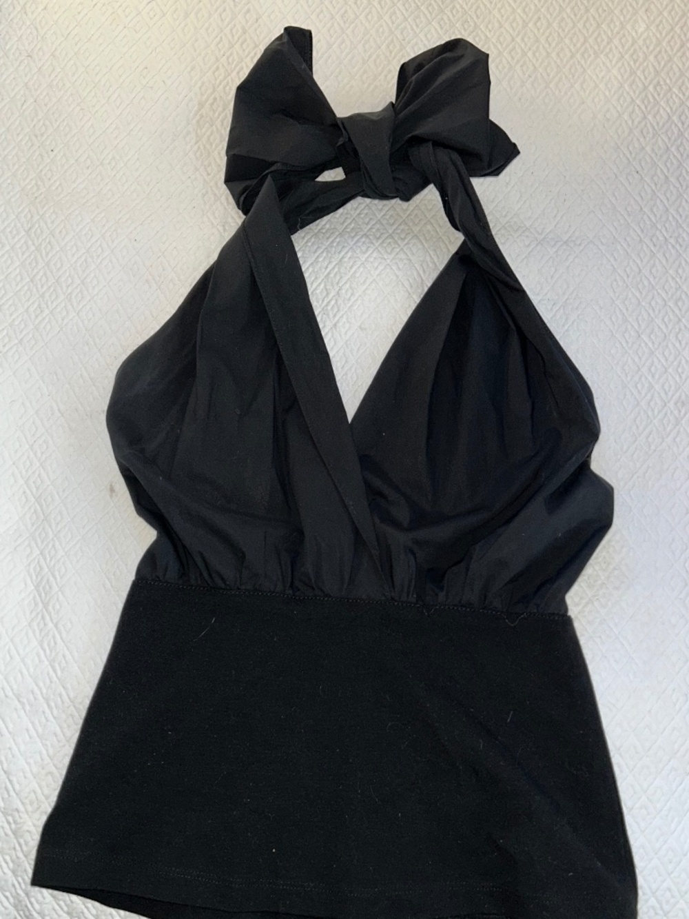 Derek Lam 10 Crosby black crisp tuxedo collar halter top S